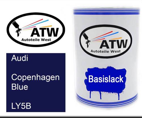 Audi, Copenhagen Blue, LY5B: 500ml Lackdose, von ATW Autoteile West.